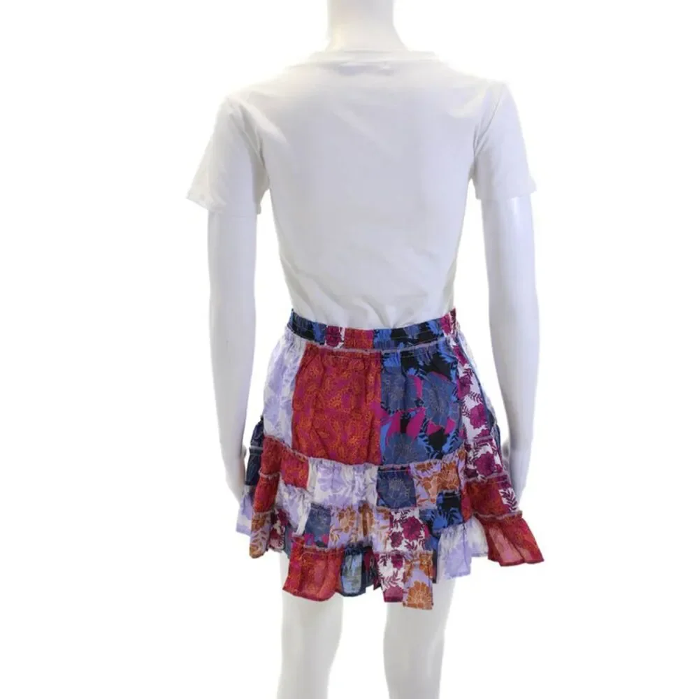 BB Dakota Womens Cotton Mixed Floral Print A Line Skirt Multicolor Size S